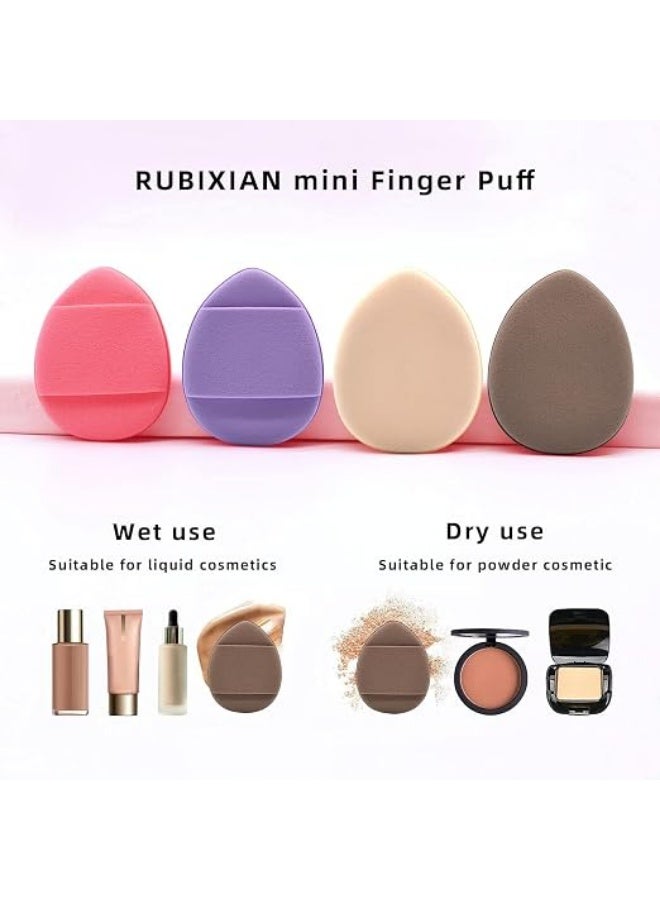 Finger Puff, Pcs Mini Makeup Puff,Suitable For Foundation, Concealer, Eye Shadow,Beauty Makeup Tools (4 Color 1 Set) (3) - Image 1