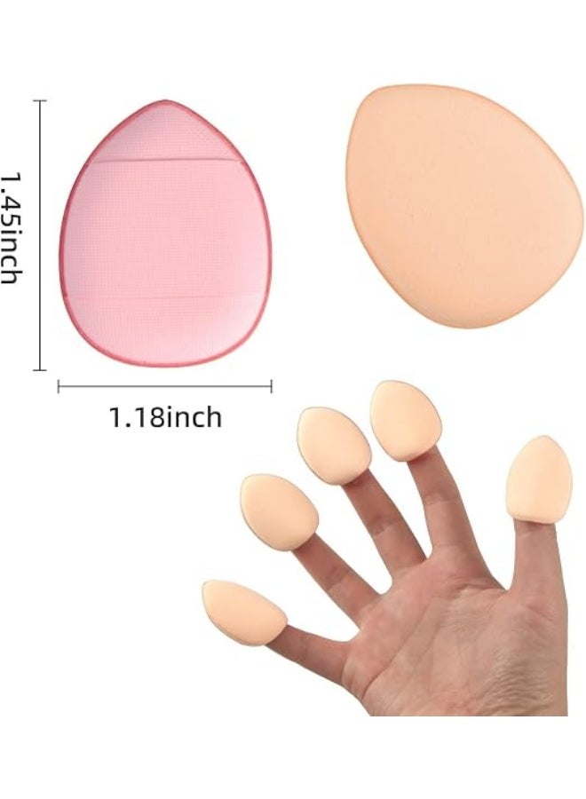 Finger Puff, Pcs Mini Makeup Puff,Suitable For Foundation, Concealer, Eye Shadow,Beauty Makeup Tools (4 Color 1 Set) (3) - Image 4