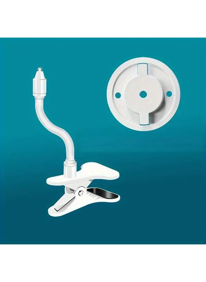 White No Drill Portable Clip Mount Webcam Stand Adjustable Arm Clamp Easy Installation - Image 1