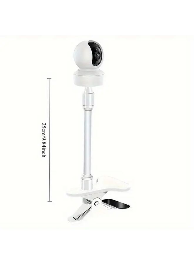 White No Drill Portable Clip Mount Webcam Stand Adjustable Arm Clamp Easy Installation - Image 2