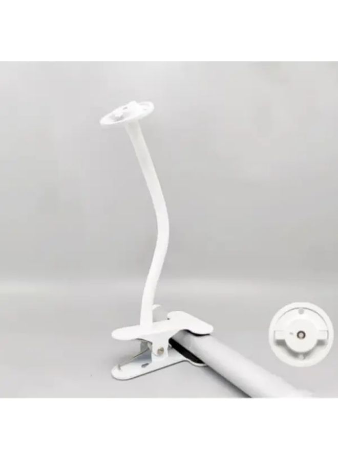 White No Drill Portable Clip Mount Webcam Stand Adjustable Arm Clamp Easy Installation - Image 5