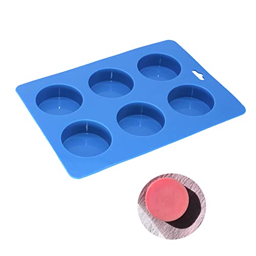 X-Haibei Round Guest Basic Soap Lotion Bar Resin Crafts Silicone Mold Dia. 2 inch,Height 0.7 inch per Cavity 2oz per Cell | Easy Release & Thick Design - Image 1