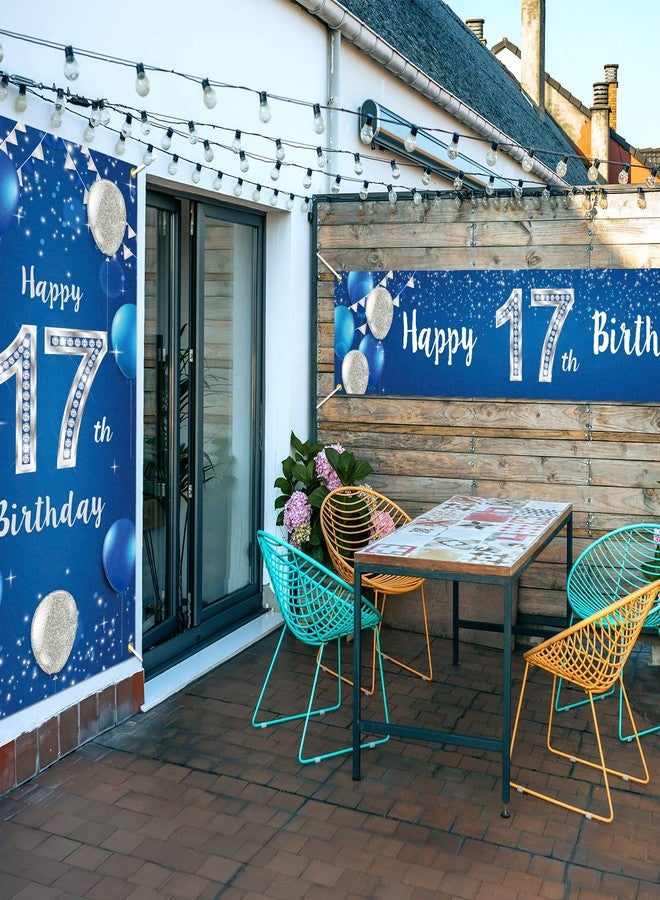 PAKBOOM Happy 17th Birthday Door Cover Porch Banner Sign Set - 17 Years Old Birthday Decoraions Party Supplies for Men - Blue - Image 4