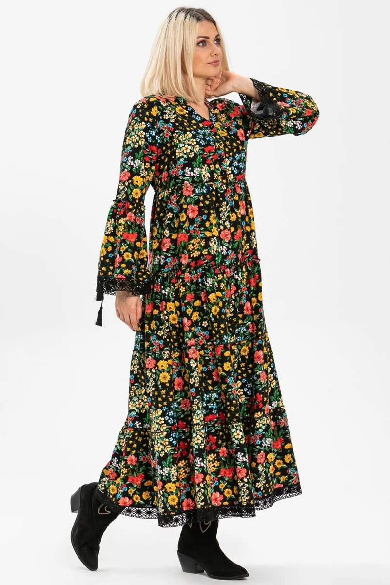 اليش شيل بيزي Floral Tiered Dress