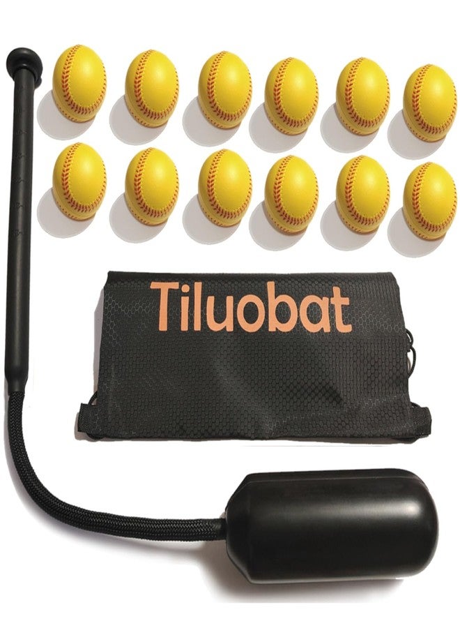 Tiluobat The Yellow Baseball Swing Trainer kit Includes 12 Training Balls and 1 Centrifugal Swing Trainer, as Well as a Rope Baseball Batting bat for Comprehensive Training. - Image 1