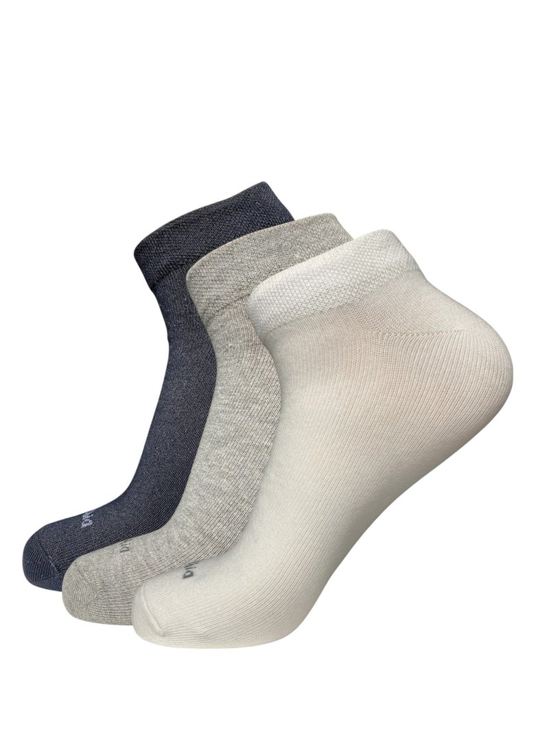 Clothia - Sneaker Women Socks Offwhite - Grey ML - Black Pack of 3 - Image 1