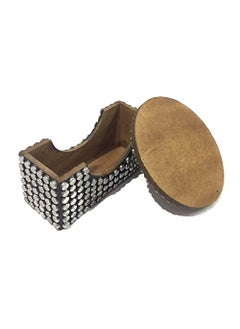 Trend Trend Overseas Silver Brass Beads studded on MDF Base Coasters , 3.5×3.5 , Copper  - Image 4