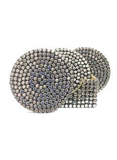 Trend Trend Overseas Silver Brass Beads studded on MDF Base Coasters , 3.5×3.5 , Copper  - Image 2