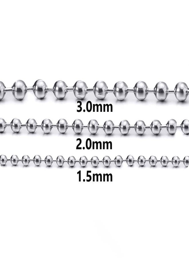 Savlano 925 Sterling Silver Italian Solid Bead Ball Dog Tag Chain Necklace Comes With Gift Box for Women & Men - Made in Italy, 16 inches, Sterling Silver, n - Image 3
