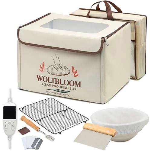 WOLTBLOOM Bread Proofing Box Sour Dough Proofing Box for Sourdough Bread Proofer Warming Box Proofing Oven Yogurt Maker with - 9 Inch Proofer Basket, Lame, Scraper, Metal Rack - Temperature 68-131℉ 99 H Timer - Image 1