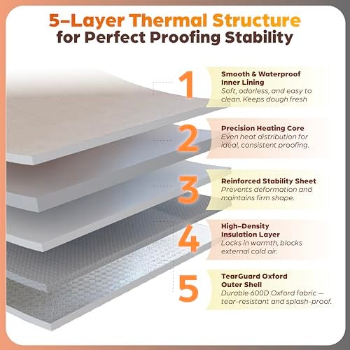 WOLTBLOOM Bread Proofing Box Sour Dough Proofing Box for Sourdough Bread Proofer Warming Box Proofing Oven Yogurt Maker with - 9 Inch Proofer Basket, Lame, Scraper, Metal Rack - Temperature 68-131℉ 99 H Timer - Image 4