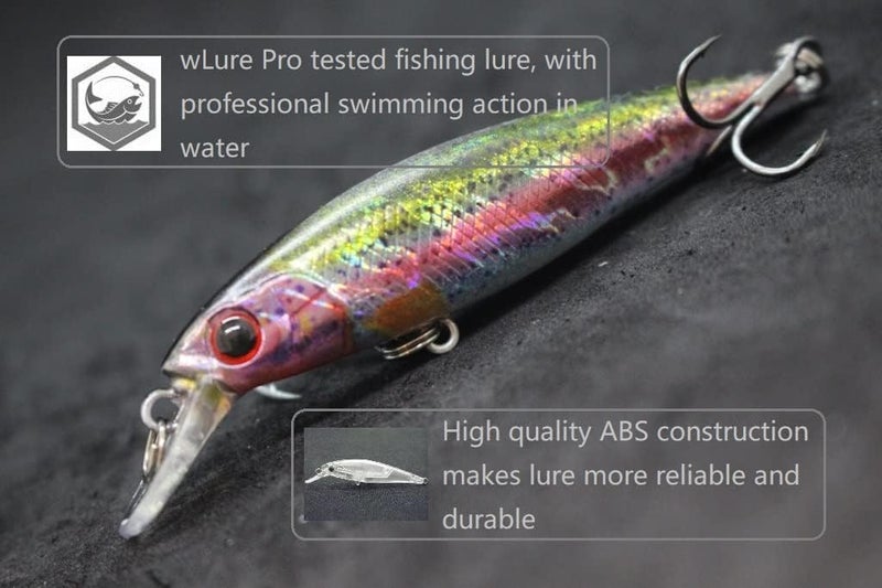 wLure Minnow Crankbait for Bass Fishing Bass Lure Jerkbait Fishing Lures and Tackle Box - Image 5