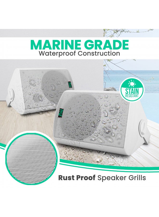 Pyle Pyle Dual Waterproof Outdoor Speaker System - 5.25 Inch Pair of White Weatherproof Wall/Ceiling Mounted Speakers w/Heavy Duty Grill, Universal Mount - for Use in The Pool, Patio, Indoor PDWR5T  - Image 4