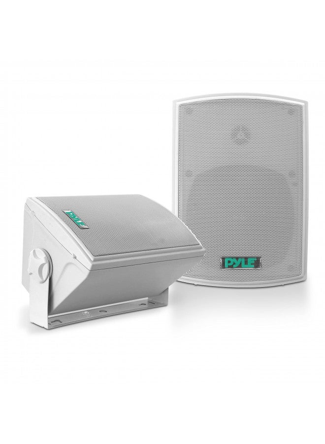 Pyle Pyle Dual Waterproof Outdoor Speaker System - 5.25 Inch Pair of White Weatherproof Wall/Ceiling Mounted Speakers w/Heavy Duty Grill, Universal Mount - for Use in The Pool, Patio, Indoor PDWR5T  - Image 1