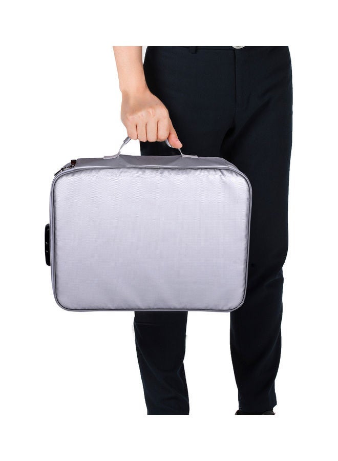 NIBEMINENT Fireproof Document Bag With Zipper Silver - Image 2