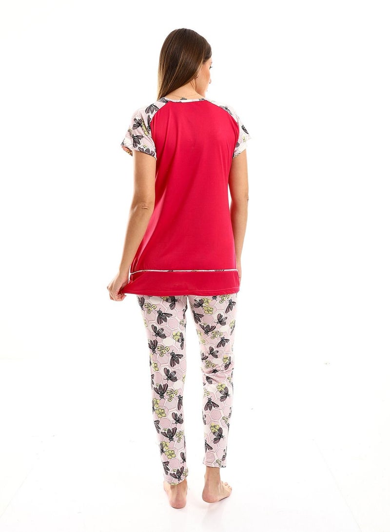Caesar Women Pajama Set With Pants With Half Sleeves  - Image 4