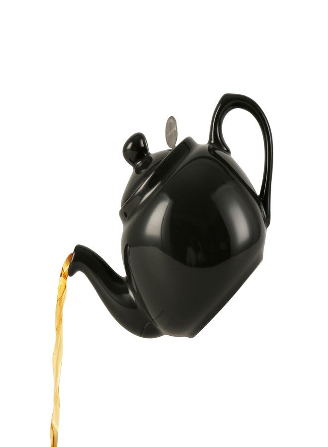 London Pottery Farmhouse Teapot with Infuser, Ceramic, GLOSS BLACK, 2 Cup (600 ml) - Image 1