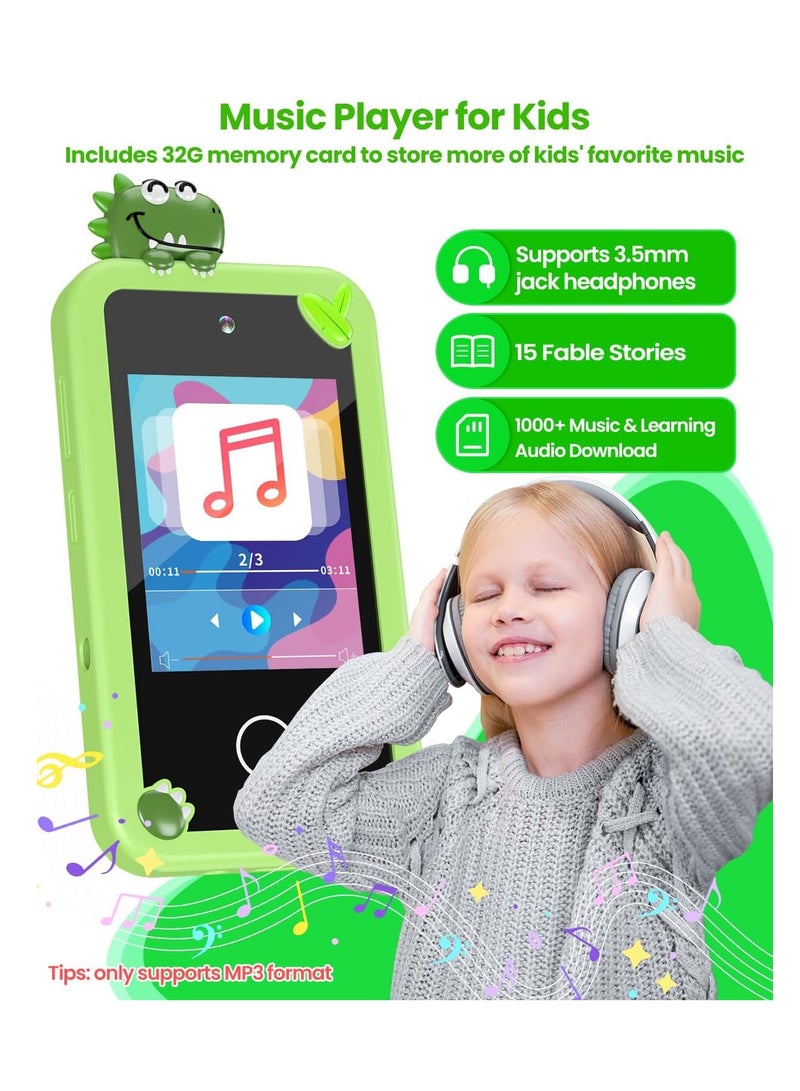 Kids Smart Phone for Boys with 32G Card & Holographic Pyramid,  for Age 3-10 Kids Toys Cell Phone, 2.8" Touchscreen Toddler Learning Toy, Dual Lens, Music Player, Arabic language support(Green) - Image 3