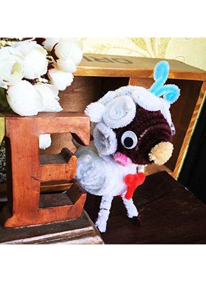 GOTOONE منظفات الأنابيب 100 قطعة سيليل ستيمز بألوان الأسود والأبيض لتزيين الفنون اليدوية (6 مم × 12 بوصة) - Image 4