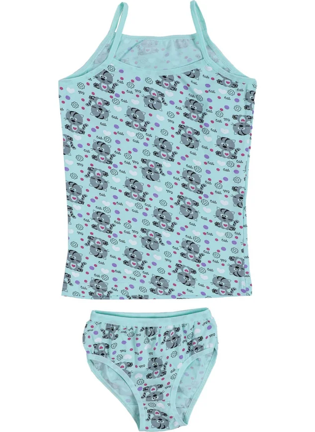 Hepsine Rakip Rivaling All Girls' String-Strapped Cotton Undershirt-Panties Set Flexible Cheerful