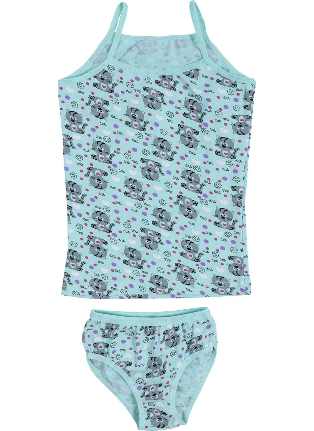 Hepsine Rakip - Rivaling All Girls' String-Strapped Cotton Undershirt-Panties Set Flexible Cheerful - Image 1