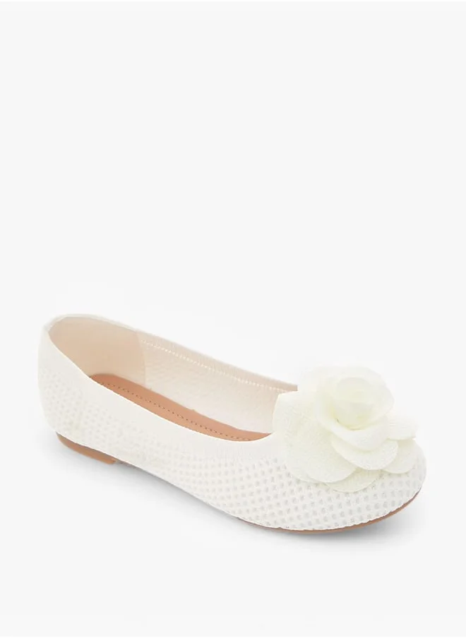 Flora Bella By Shoexpress Girls Bow Detail Slip-On Ballerina Shoes