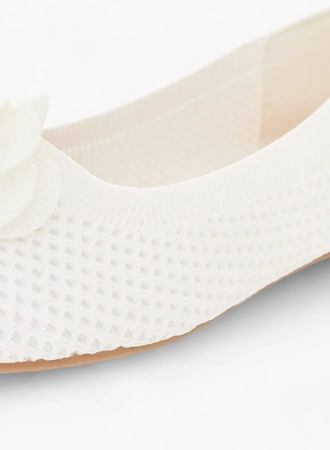 Flora Bella By Shoexpress Girls Bow Detail Slip-On Ballerina Shoes
