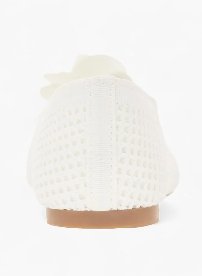 Flora Bella By Shoexpress Girls Bow Detail Slip-On Ballerina Shoes