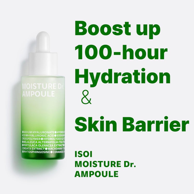 ISOI Moisture Dr. Ampoule, Deep Hydration and Barrier Repair Serum with Tea Tree Ceramide and 5 Hyaluronic Acids for Dry and Sensitive Skin, Korean Skin Care (1.35 fl.oz, 40ml) - Image 2
