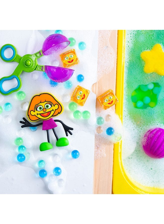 Glo Pals x Sesame Street Julia Water-Activated Bath Toy with 6 Reusable Light-Up Cubes for Sensory Play - Image 5