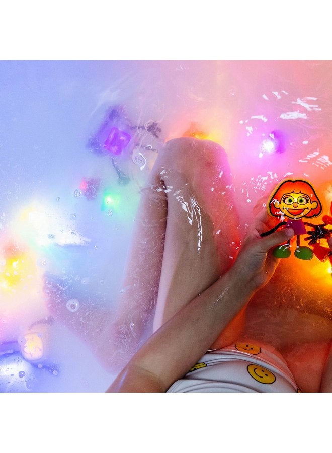 Glo Pals x Sesame Street Julia Water-Activated Bath Toy with 6 Reusable Light-Up Cubes for Sensory Play - Image 3