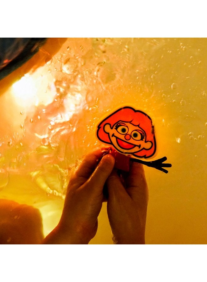 Glo Pals x Sesame Street Julia Water-Activated Bath Toy with 6 Reusable Light-Up Cubes for Sensory Play - Image 2