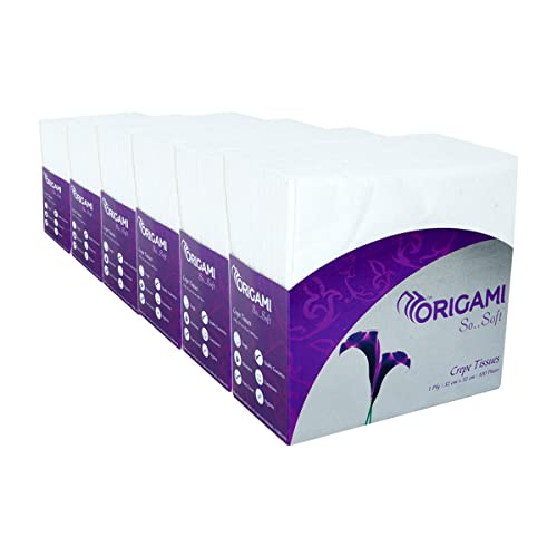 Origami So Soft Crepe Tissues for Table Top | Tough & Highly Absorbent Plain Napkins | Food Contact Safe for Snacks, Parties & Daily Use | Pack of 6 (100 Pulls Each, 600 Sheets) - Image 3