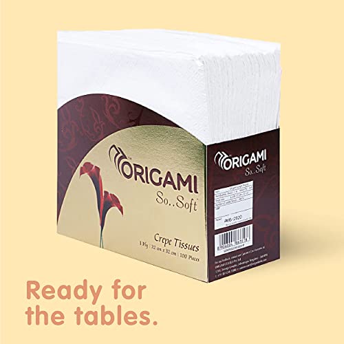 Origami So Soft Crepe Tissues for Table Top | Tough & Highly Absorbent Plain Napkins | Food Contact Safe for Snacks, Parties & Daily Use | Pack of 6 (100 Pulls Each, 600 Sheets) - Image 5