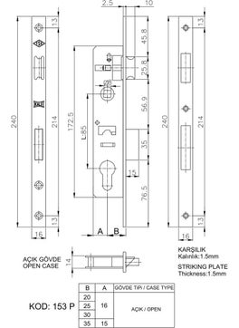 Kale 153-P Mortise Lock with Cylinder / Body Chrome 20 Mm - pzsku/ZA340D61151548BAD8207Z/45/_/1736446827/f1be8ee4-97d9-44b2-a3ed-a3b7344d969b