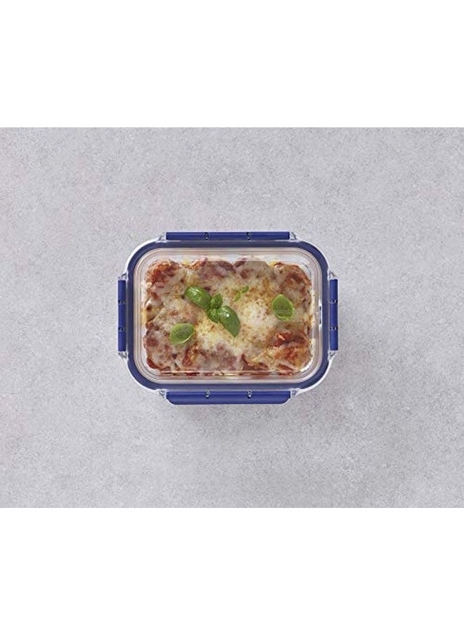 LOCK & LOCK Lock & Lock Airtight Glass Containers With Lid | Leak Proof, Transparent Glass Storage Container For Kitchen | Microwave & Freezer Safe| Food Storage Meal Containers Organizer - Rectangle, 630 ml  - Image 3