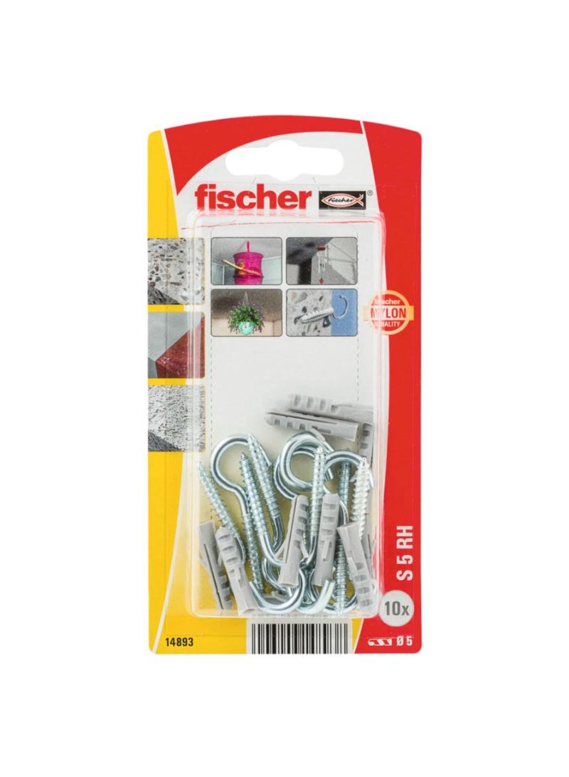 Expansion Plug With Round Hook S5 Rh Pack 10 Piece