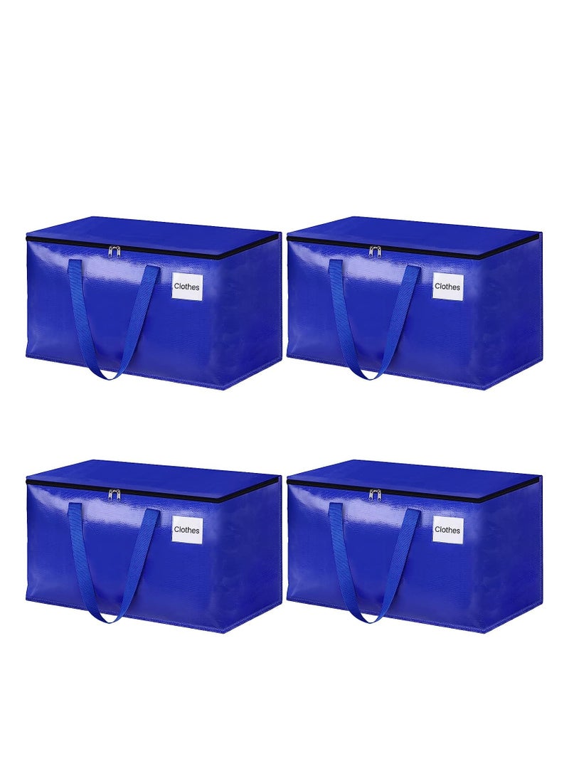 Joyelink 93L Waterproof Large Capacity Moving Storage Bags, 4pcs Collapsible Travel Luggage Totes, Clothing Shoes Toys Storage Box, Closet Organizer Storage Backet, Equipped with Zippers u0026 Handles u0026  - Image 1