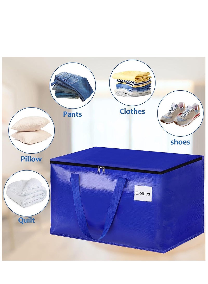 Joyelink 93L Waterproof Large Capacity Moving Storage Bags, 4pcs Collapsible Travel Luggage Totes, Clothing Shoes Toys Storage Box, Closet Organizer Storage Backet, Equipped with Zippers u0026 Handles u0026  - Image 2