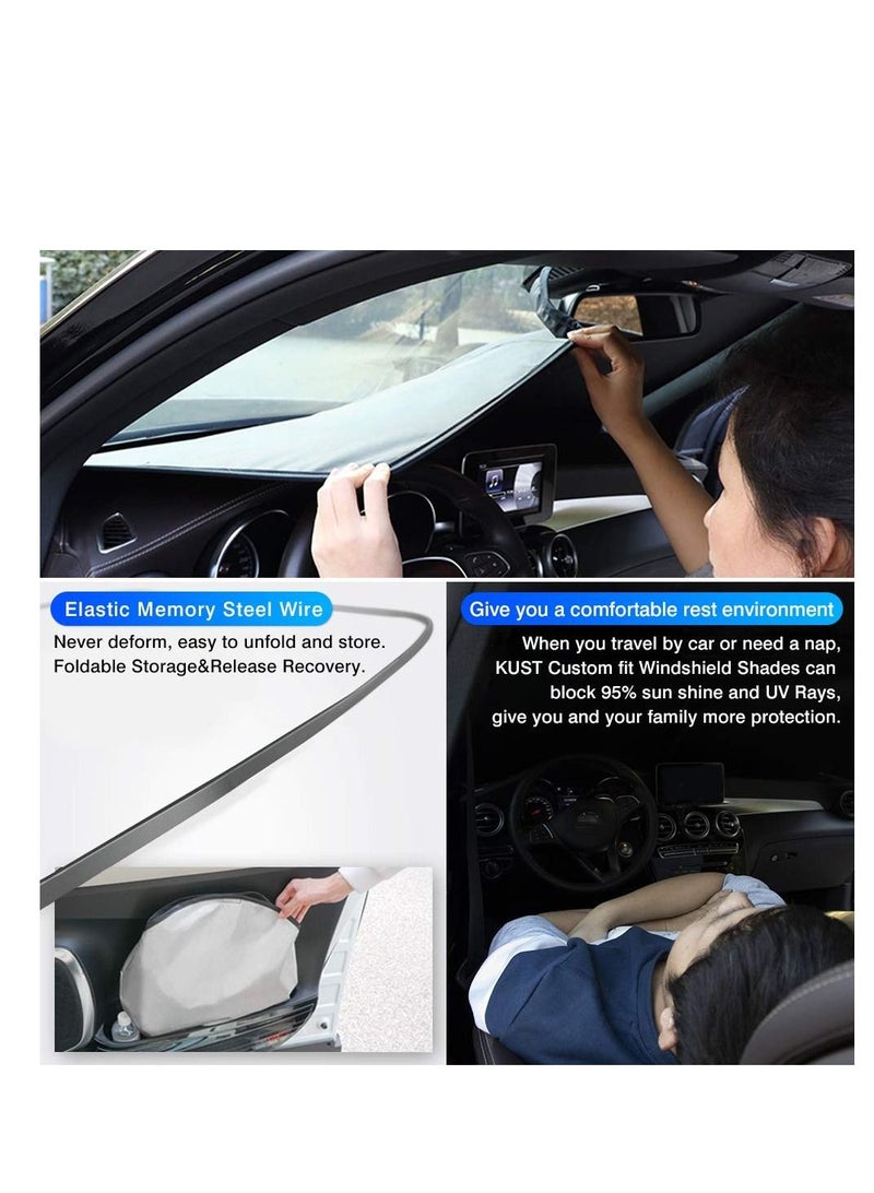 SYOSI Windshield Sun Shade for Tesla Model 3 2016-2022, Sunshade Window Shade Foldable Blocks UV Rays Keep Your Car Cooler, Design for Tesla Accessories - Image 5