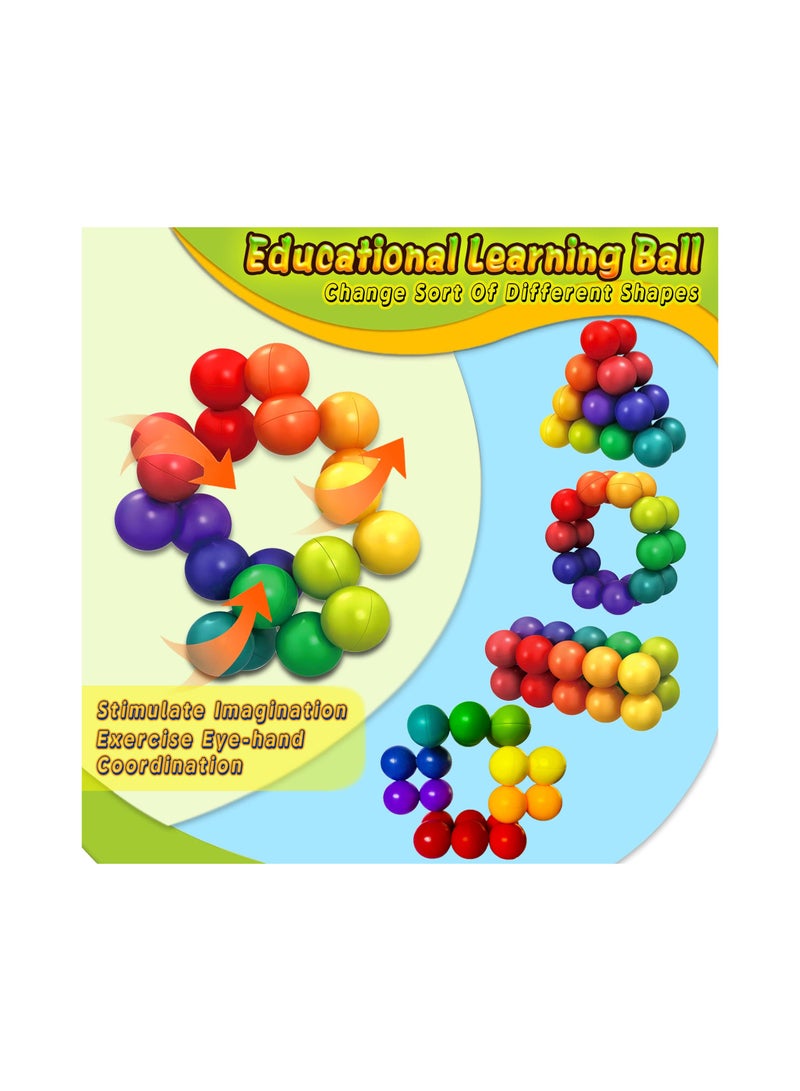 Pop Bubble Fidget Sensory Fidget Toys Autism Puzzle Ball Toddler Toys Autistic Twist Figit ADHD Fidgits Desk Toys Traveling Toys Educational Learning Toys Montessori Desk Toys for Girls Boy - Image 2