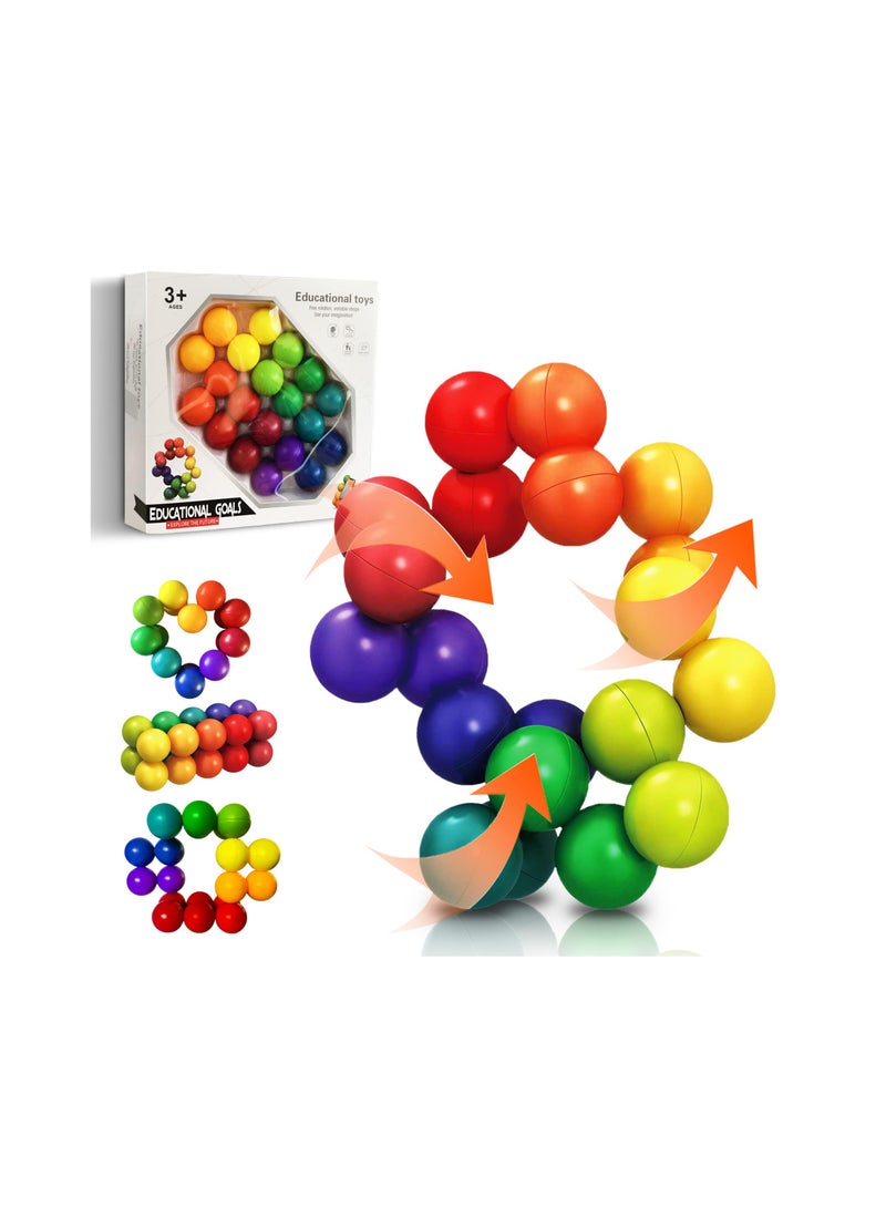 Pop Bubble Fidget Sensory Fidget Toys Autism Puzzle Ball Toddler Toys Autistic Twist Figit ADHD Fidgits Desk Toys Traveling Toys Educational Learning Toys Montessori Desk Toys for Girls Boy - Image 1