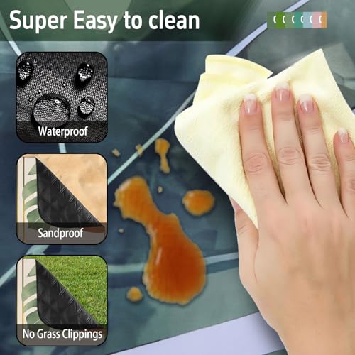 QXWREL Extra Large Picnic Outdoor Blanket Waterproof and Sandproof Picnic Mat for Beach Foldable Camping Accessories for Grass Lawn Park - Image 4