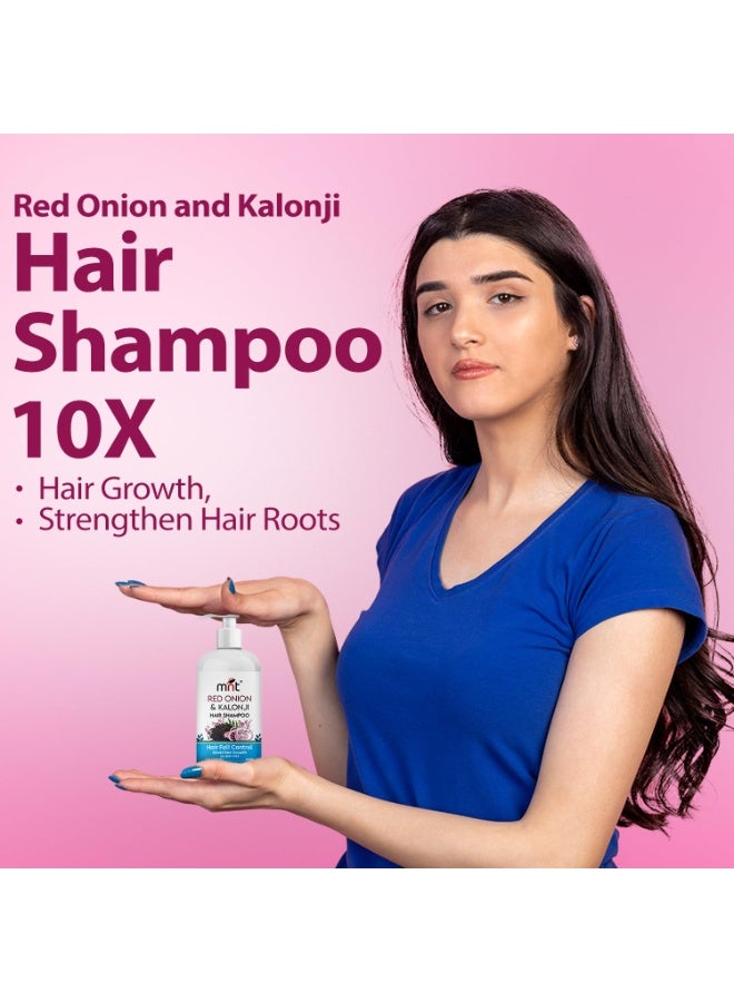 MNT Red Onion & Kalonji Hair Shampoo for Hair Fall Control and Hair Growth with Onion & Black Cumin Seed Oil, 300 ml - Image 2
