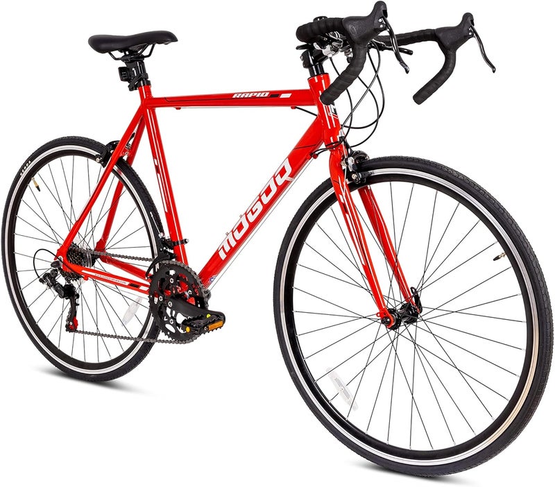 MOGOO Rapid 700C Road Bike | 14 Speed Shimano Drivetrain | Lightweight Aluminum Alloy FrameKenda Tires | Caliper Brakes | Red Color - Image 2