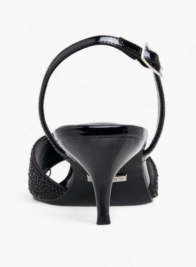 سيليست صنادل نسائية بكعب رفيع مزينة بحزام خلفي - Image 5