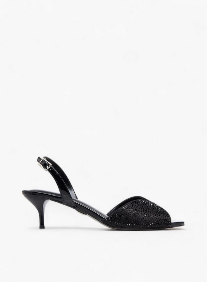 سيليست صنادل نسائية بكعب رفيع مزينة بحزام خلفي - Image 3