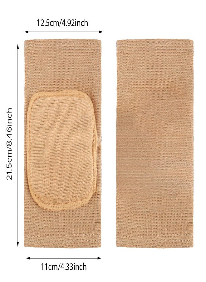 Qianyu Breathable Protective with Thicken Sponge Elbow Support Compression Elbow Brace Support Fitness Sports Recovery Protector Badminton Basketball Elbow Wraps for Kids Men Women (Skin color, Small) - Image 2