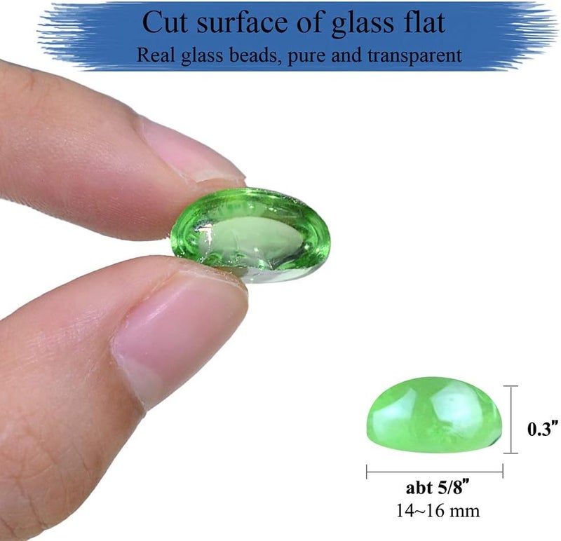 KINGOU Flat Glass Gems/Beads/Stones for Vase Filler, Table Scatter, Games - 1 Lbs (14-16mm, Approx. 5/8") - Image 5