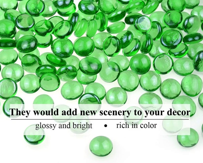 KINGOU Flat Glass Gems/Beads/Stones for Vase Filler, Table Scatter, Games - 1 Lbs (14-16mm, Approx. 5/8") - Image 4